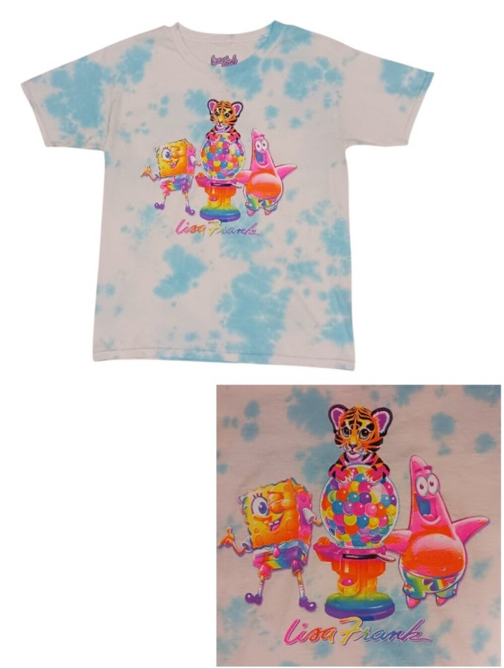 Lisa Frank SpongeBob Tie Dye Gumball Machine Graphic T-Shirt